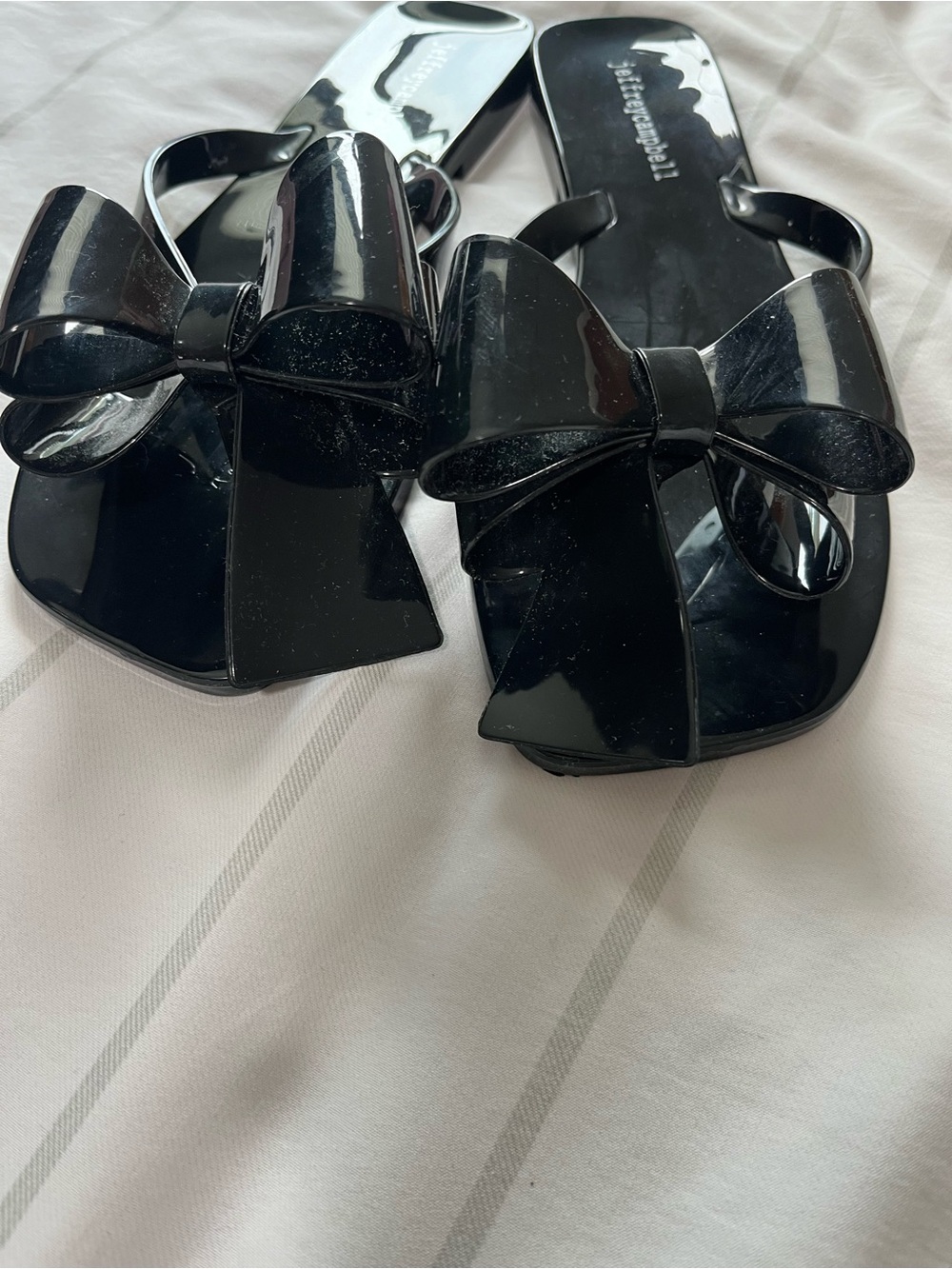 Jeffrey Campbell Bow Jelly Flip Flop Sandal - Black